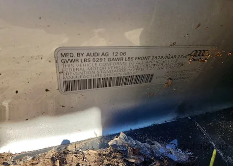 2007 Audi A6 3.2 Quattro z USA, uszkodzony, nr VIN WAUDH74F37N091664